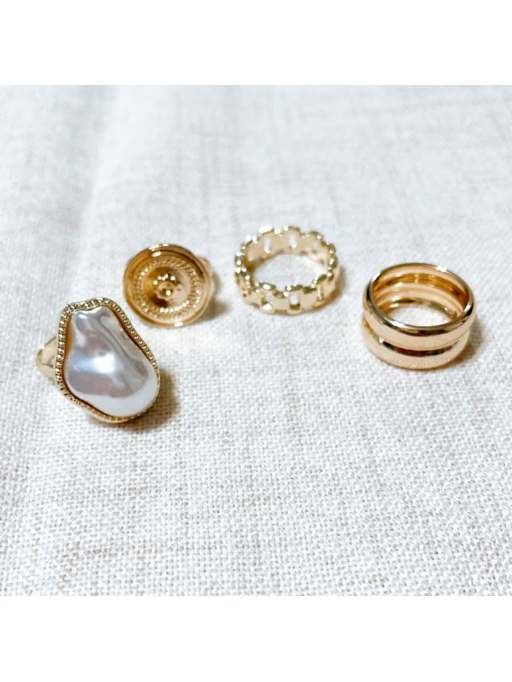 Free People Gold Boho ring set